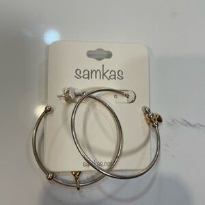 Two-Tone Silver and Gold Hoop Earrings